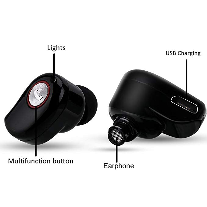 black bluetooth earphone